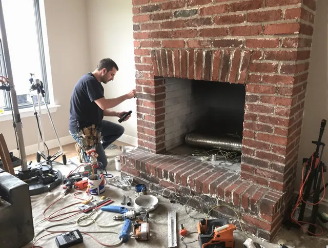 Temple City Chimney Sweep specialist finalizing chimney liner service in Temple City, CA
