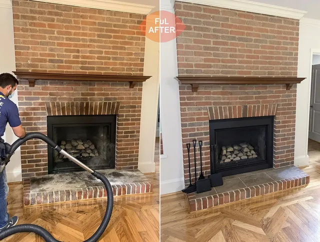 Temple City Chimney Sweep carefully sanitizing a fireplace in Temple City, CA