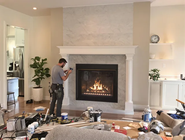 Newly installed fireplace by Temple City Chimney Sweep in Temple City, CA